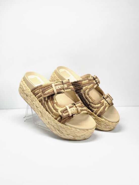 Dolce Vita Shoes - DOLCE VITA Falyn Platform Raffia Woven Double Buckle Sandals Women’s Sz 10 NWOB
